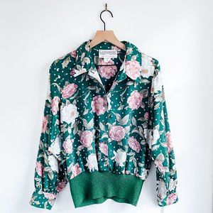 80s floral blouse